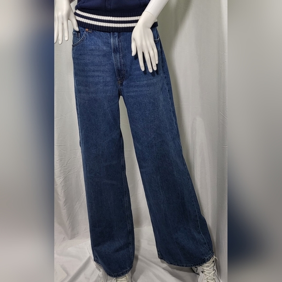 H&M Denim - WIDE LEG HIGH WAIST JEANS Medium Wash Size 12 from Divided by H&M